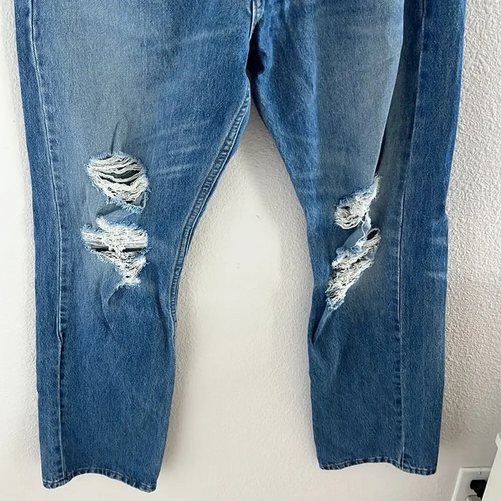 Levi's 513 Slim Straight Denim Jeans Distressed Men's 34 X 30
